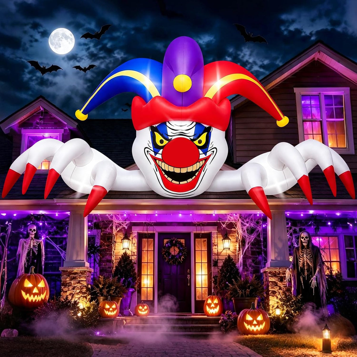 KALOLARY 11FT Scary Clown Halloween Yard Inflatable - main product view