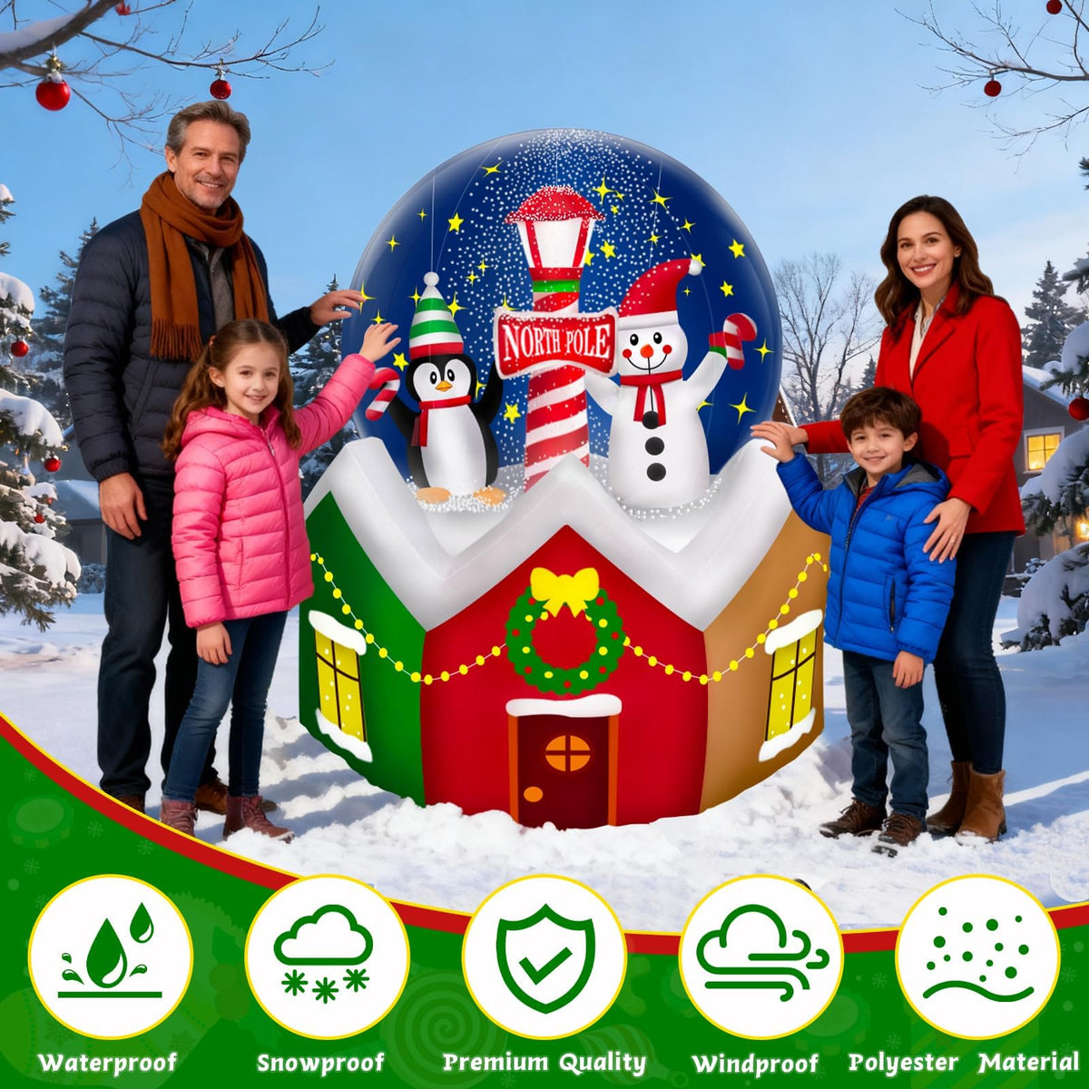 KALOLARY Snowman Christmas Yard Inflatable - size reference