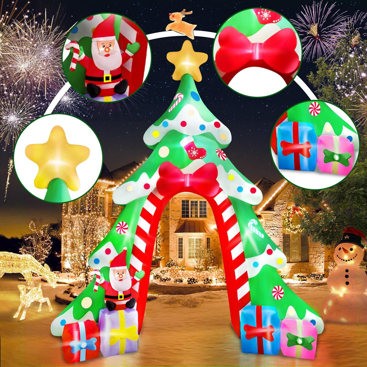 KALOLARY 12FT Santa Christmas Inflatable Archway - outdoor scene