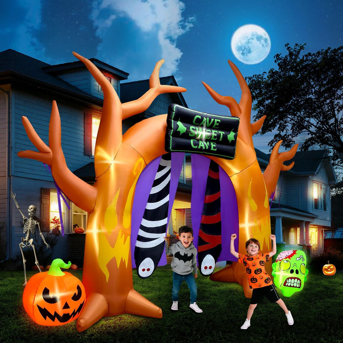KALOLARY 10FT Pumpkin Halloween Inflatable Archway - package contents