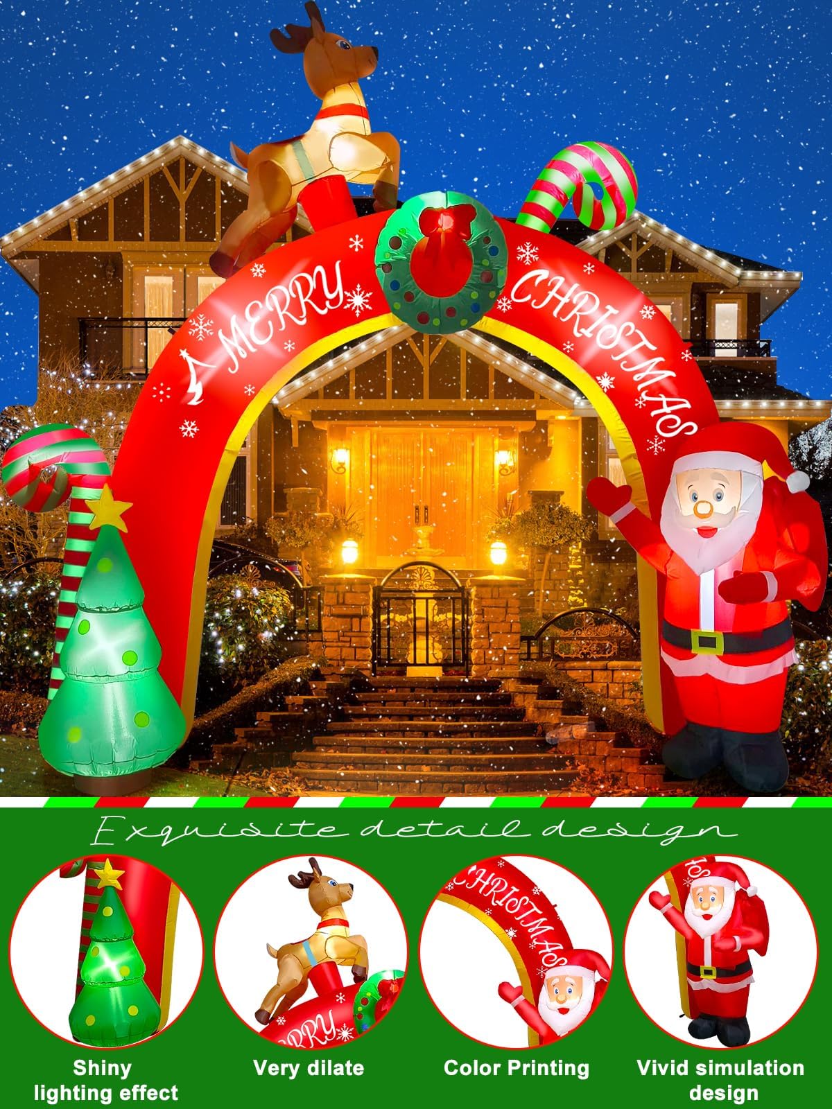 KALOLARY 10FT Santa Christmas Inflatable Archway - size reference