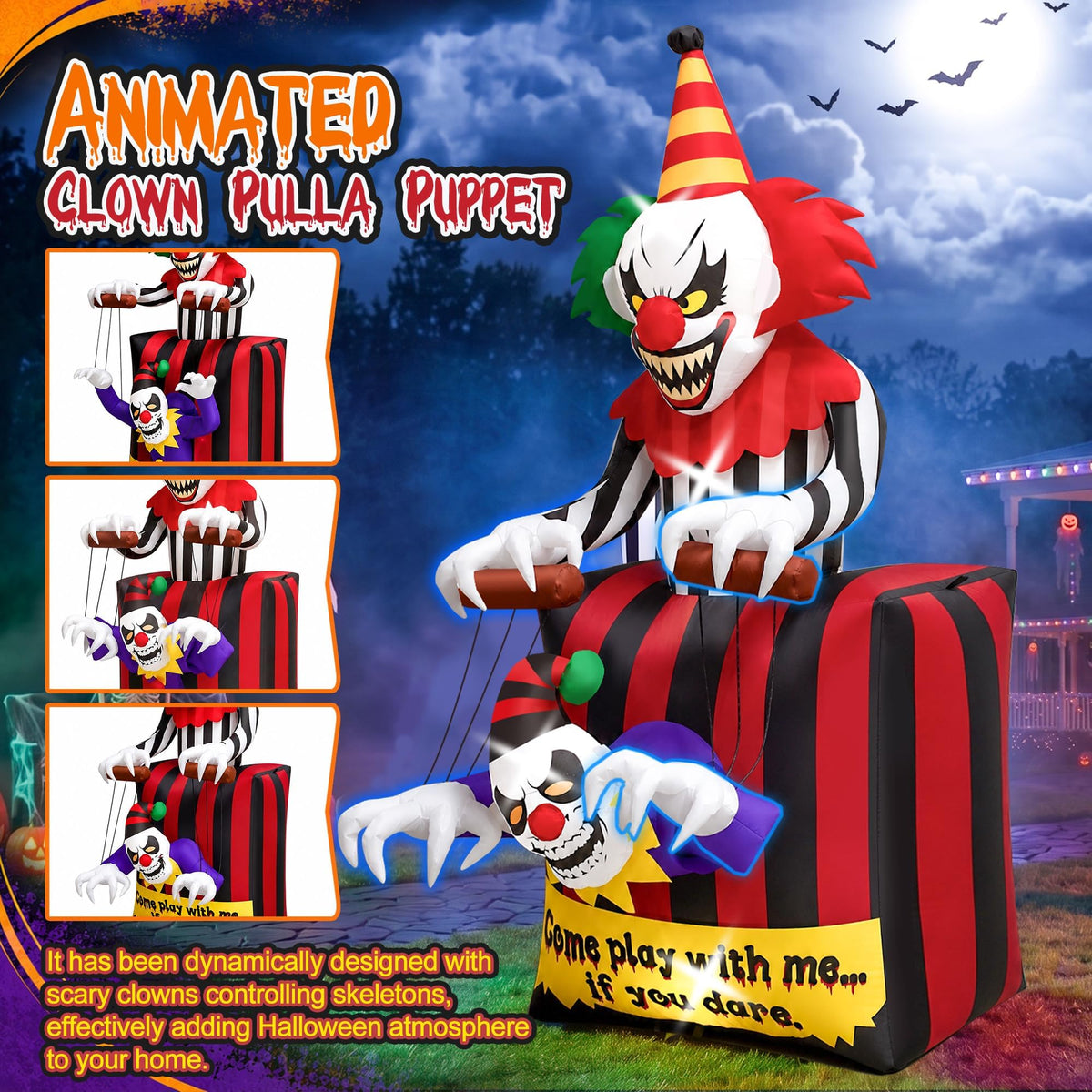 KALOLARY 7FT Clown Halloween Yard Inflatable - size reference