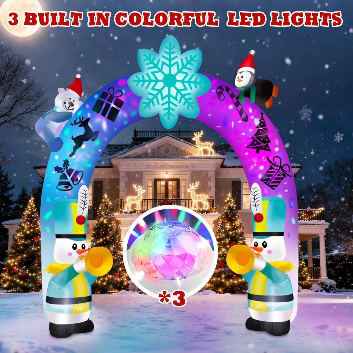 KALOLARY 12FT Snowman Christmas Inflatable Archway - size reference