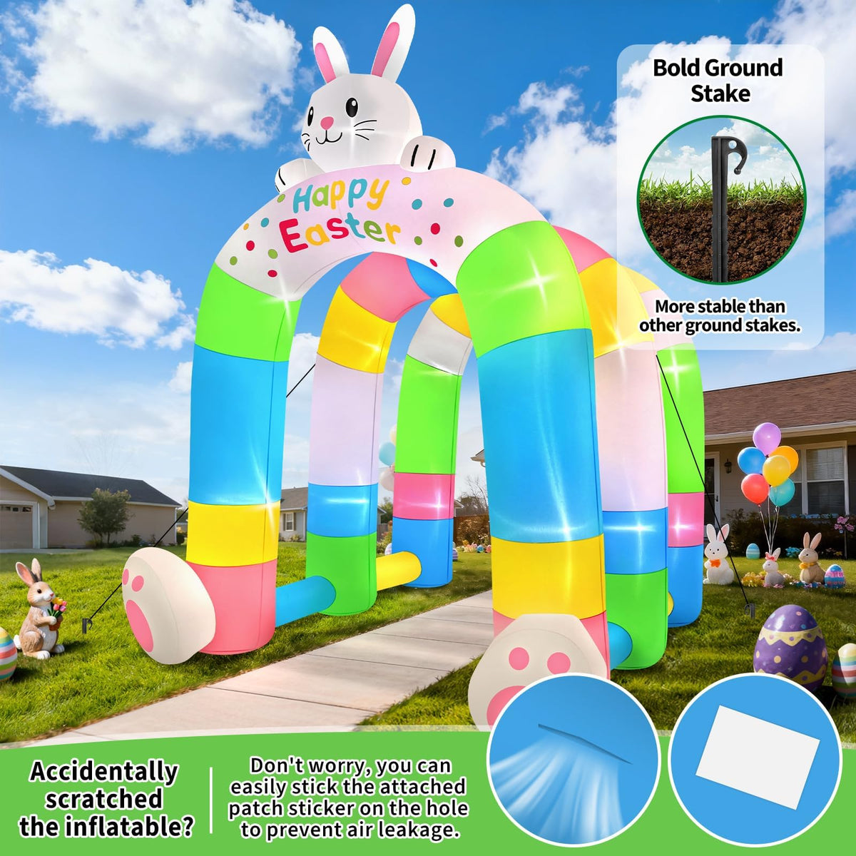 KALOLARY 10FT Easter Holidays Inflatable Archway - package contents