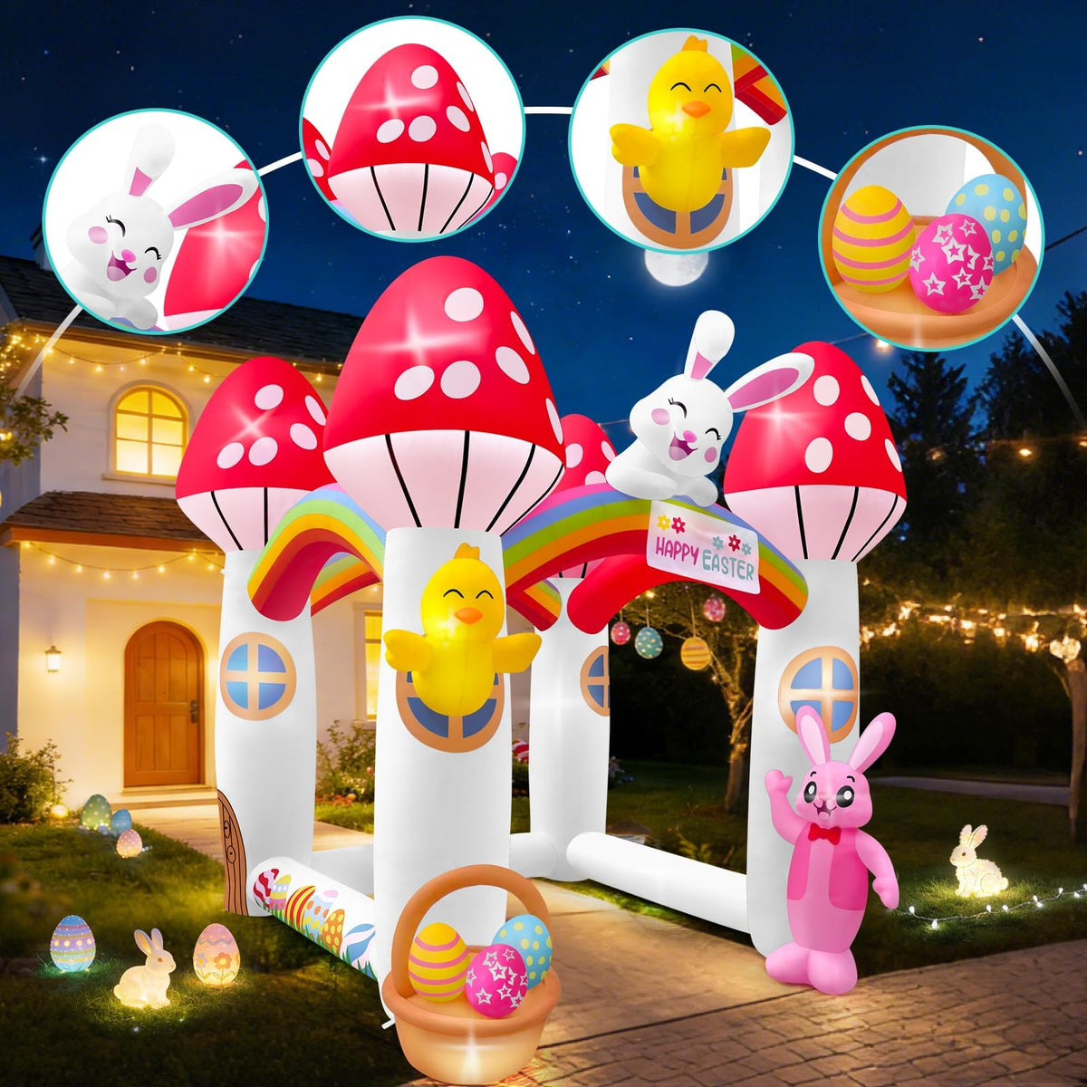 KALOLARY 10FT Easter Holidays Inflatable Archway - size reference
