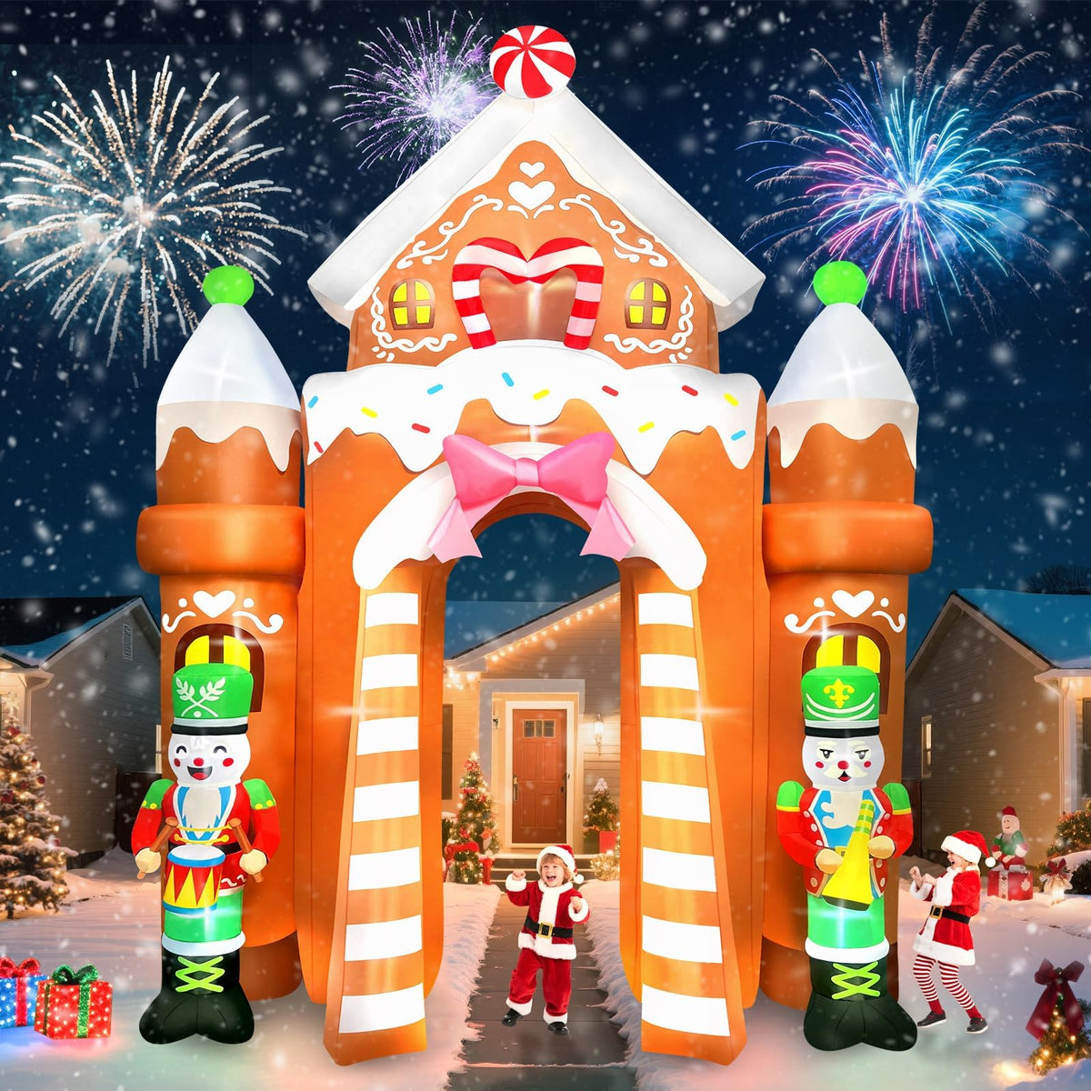 KALOLARY 12FT Archway Christmas Inflatable Archway - outdoor scene