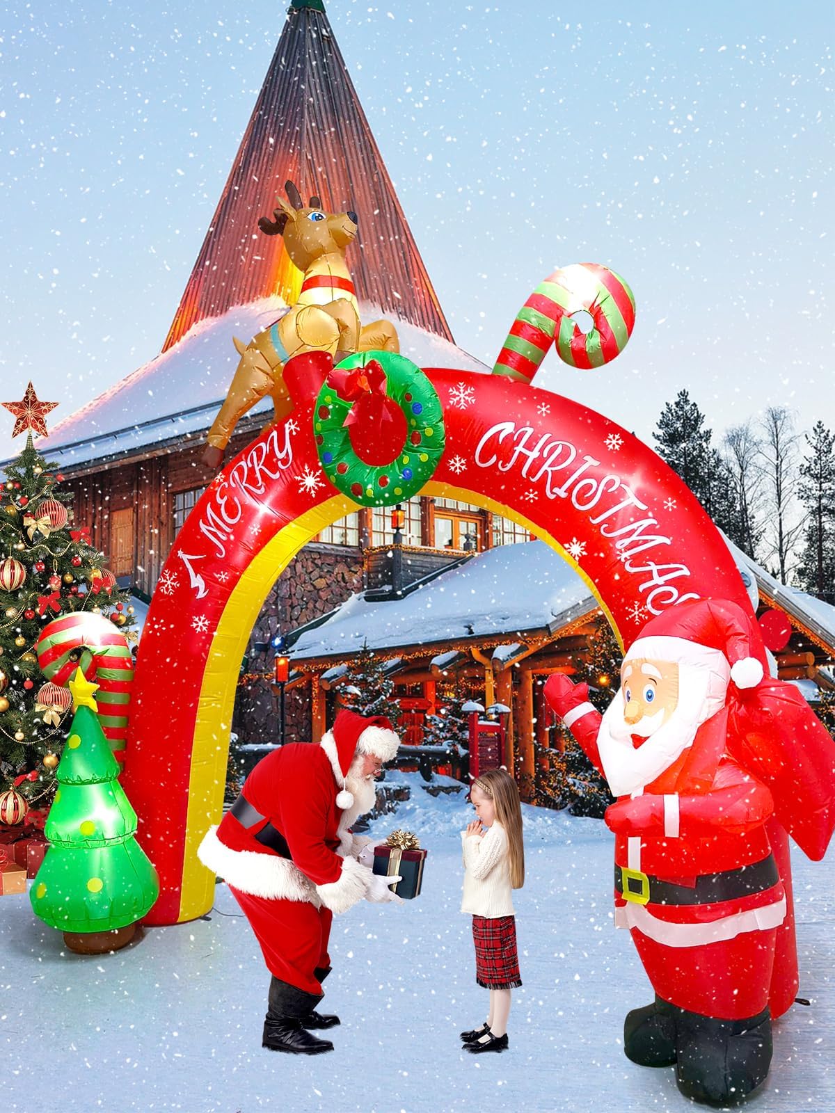 KALOLARY 10FT Santa Christmas Inflatable Archway - detail view