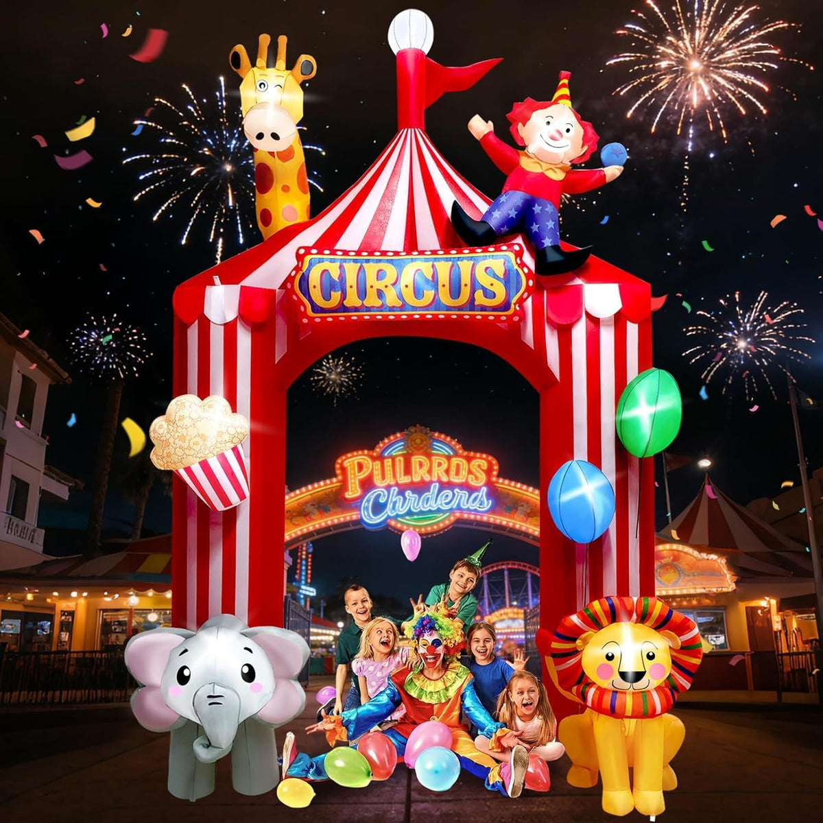KALOLARY 10FT Circus Arch Holidays Inflatable Archway - detail view