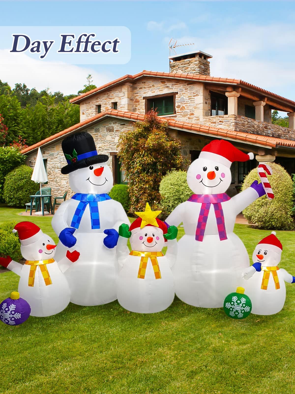 KALOLARY 9FT Snowman Christmas Yard Inflatable - outdoor scene