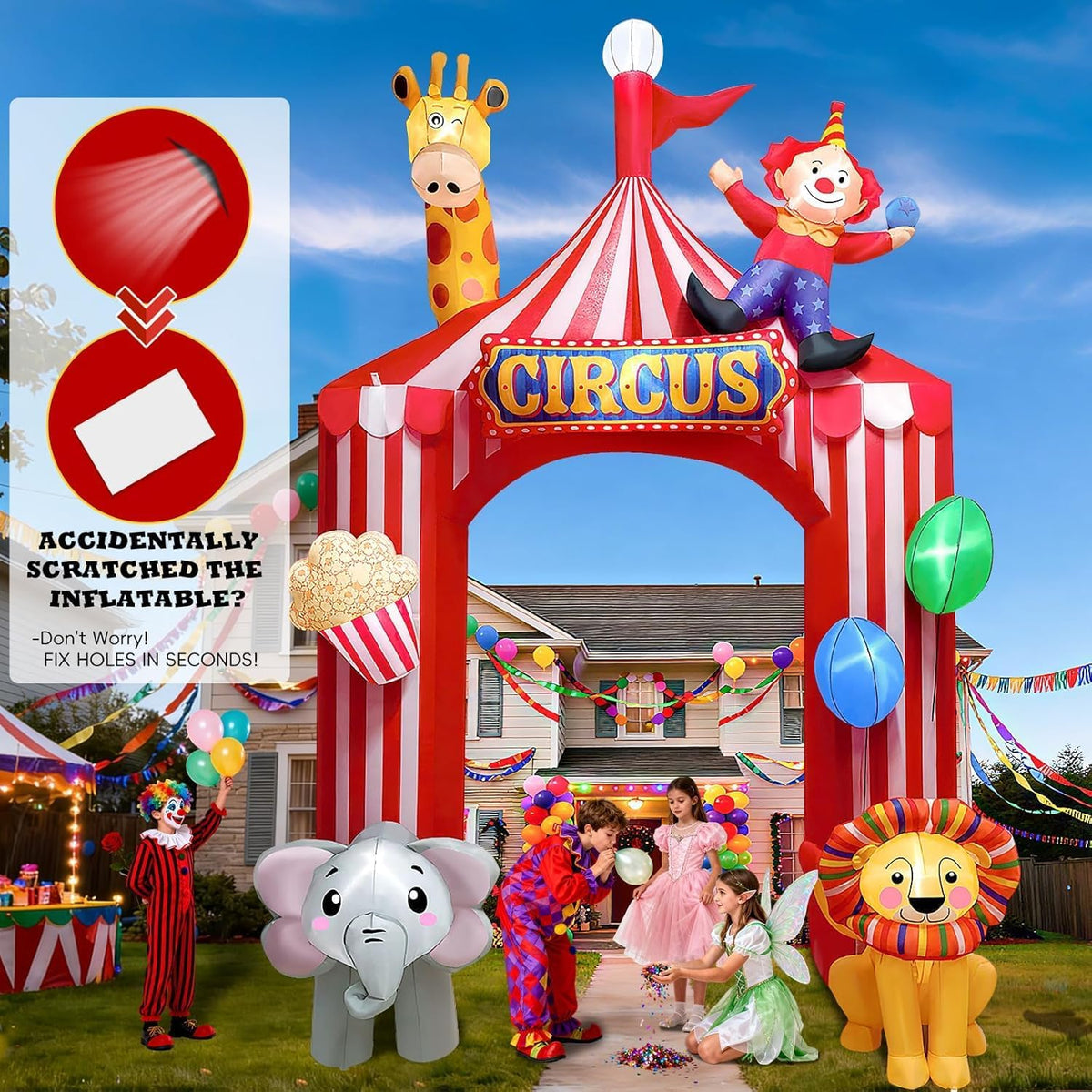 KALOLARY 10FT Circus Arch Holidays Inflatable Archway - outdoor scene