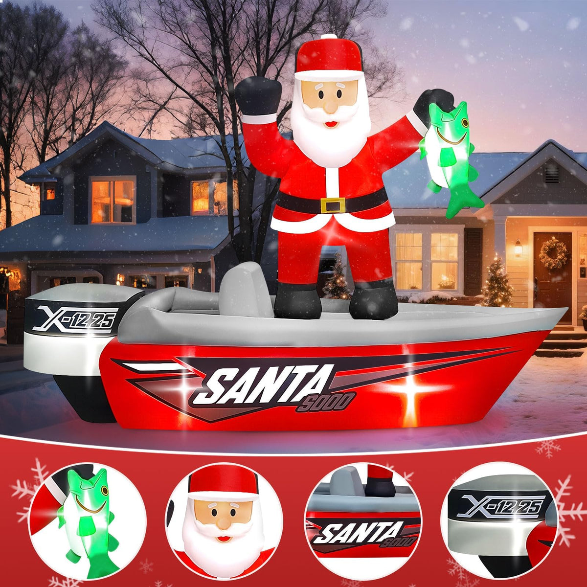 KALOLARY 9FT Santa Christmas Yard Inflatable - lighted yard display