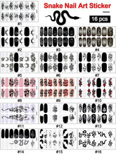 Load image into Gallery viewer, Kalolary 16 Sheets Snake Nail Art Stickers
