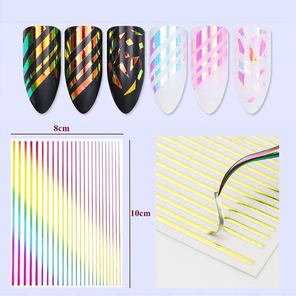 Kalolary 3D Strip Line Nail Stickers