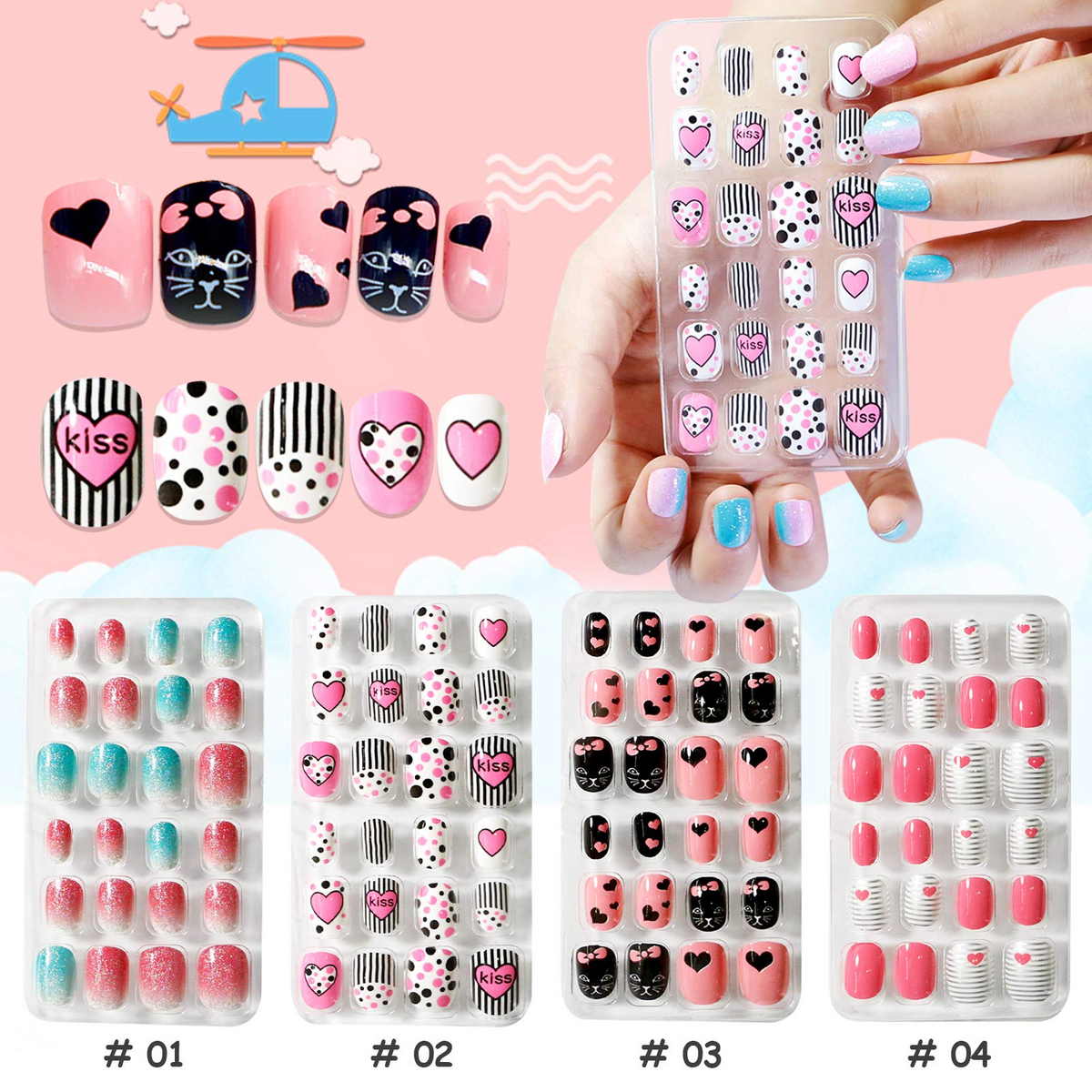 Kalolary kids False Nail 288PCS