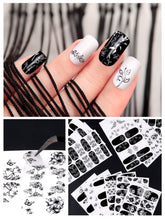 Load image into Gallery viewer, Kalolary 12 Sheets Black White Nail Polish Strips Wraps
