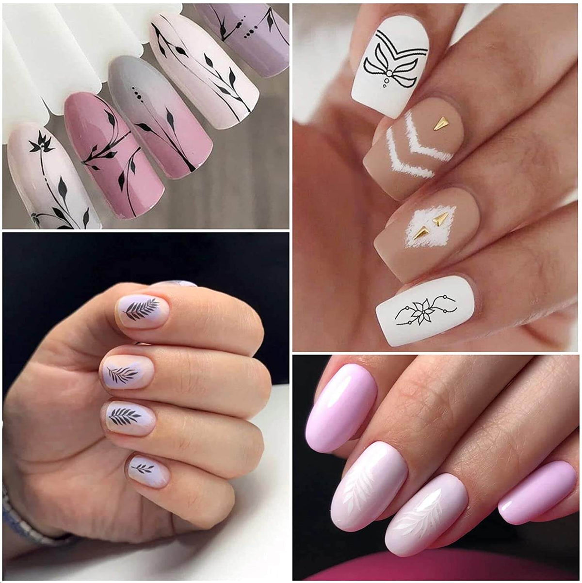 Kalolary 12 Sheets  Leaves Retro Flower Nail Art Sticker