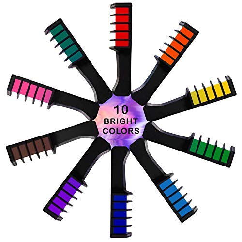 Kalolary 10 Color Temporary Hair Color Chalk Comb Set