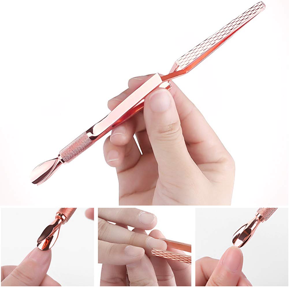 Kalolary Cuticle Cutter Pusher Stainless Steel Tweezers