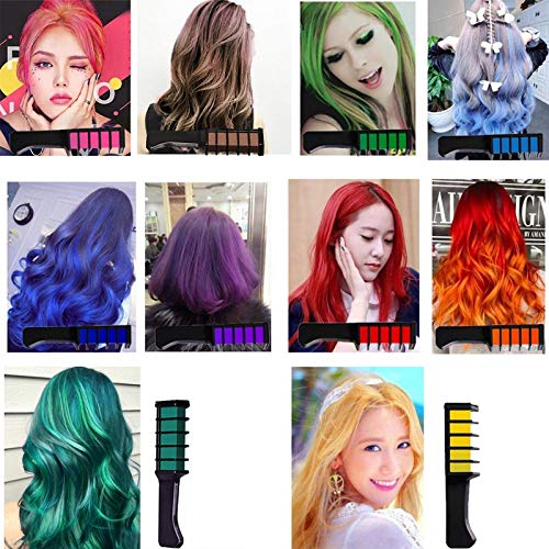Kalolary 10 Color Temporary Hair Color Chalk Comb Set