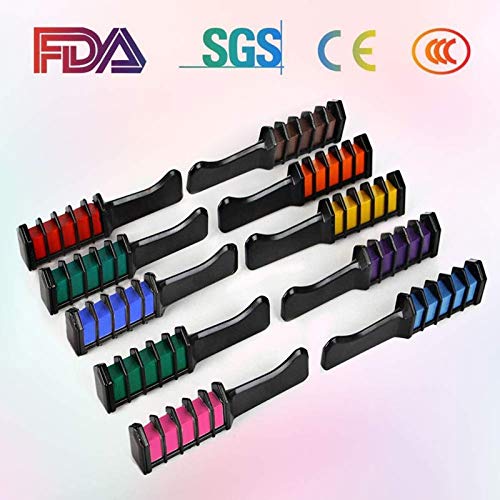 Kalolary 10 Color Temporary Hair Color Chalk Comb Set