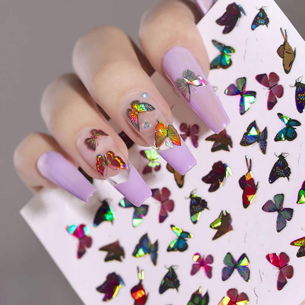 1 Sheet Colorful Butterfly Design Nail Sticker Paper Waterproof Self  Adhesive Decals Nail Art Decorations Manicure Accessory - Etsy