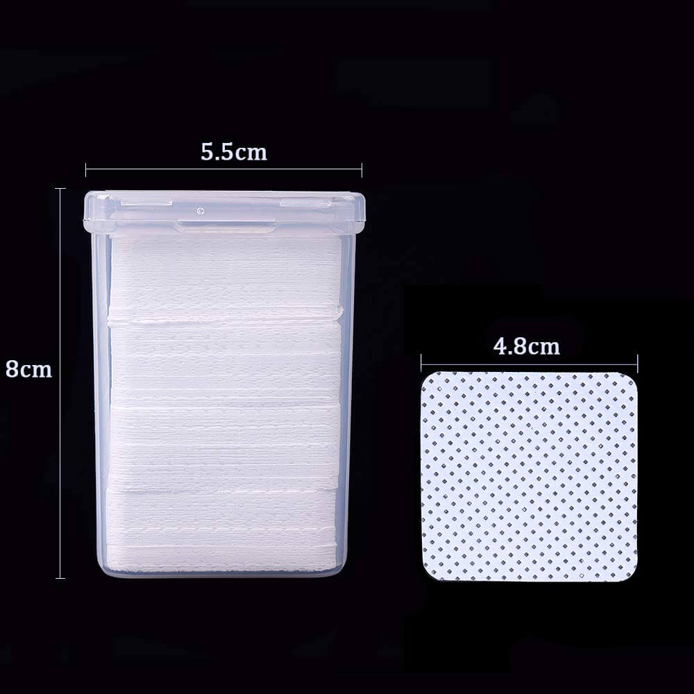 Kalolary Lint Free Eyelash Extension Glue Wipes Fabric Nail Wipes Cotton Pads