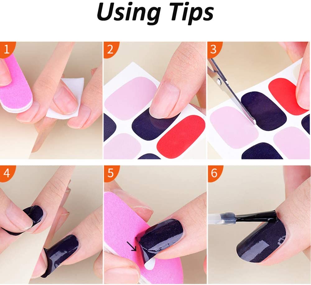 Kalolary 8 Sheets Christmas Nail Stickers Strip with 1Pcs Nail File