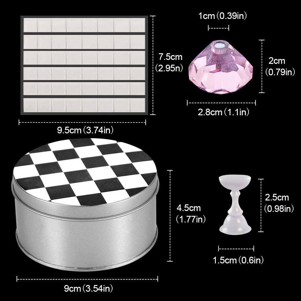 Kalolary 1 Set Nail Art Holder Practice Display Stand with 48Pcs White Reusable Adhesive Putty Clay