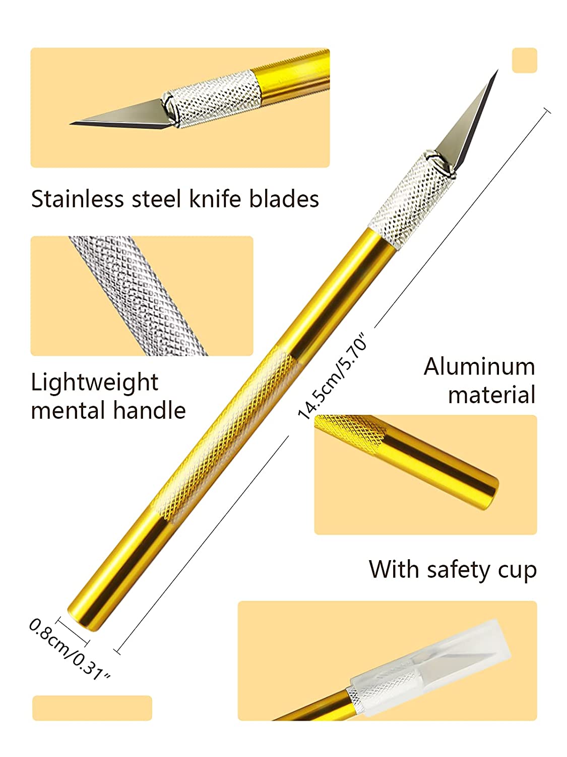 Kalolary 12 PCS French Nail Trimmer (Gold)