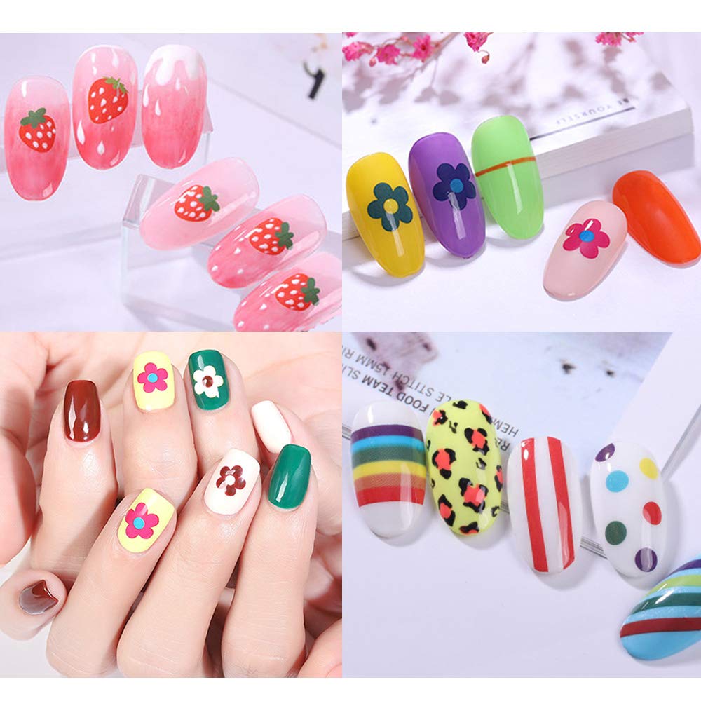 Kalolary Flower Fruit Nail Art Stickers Decals (12 Sheets)