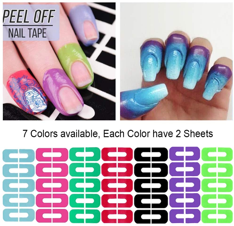 Kalolary Disposable Peel Off Sticker U-Shape Tape for Nail Art Painting140 Piece