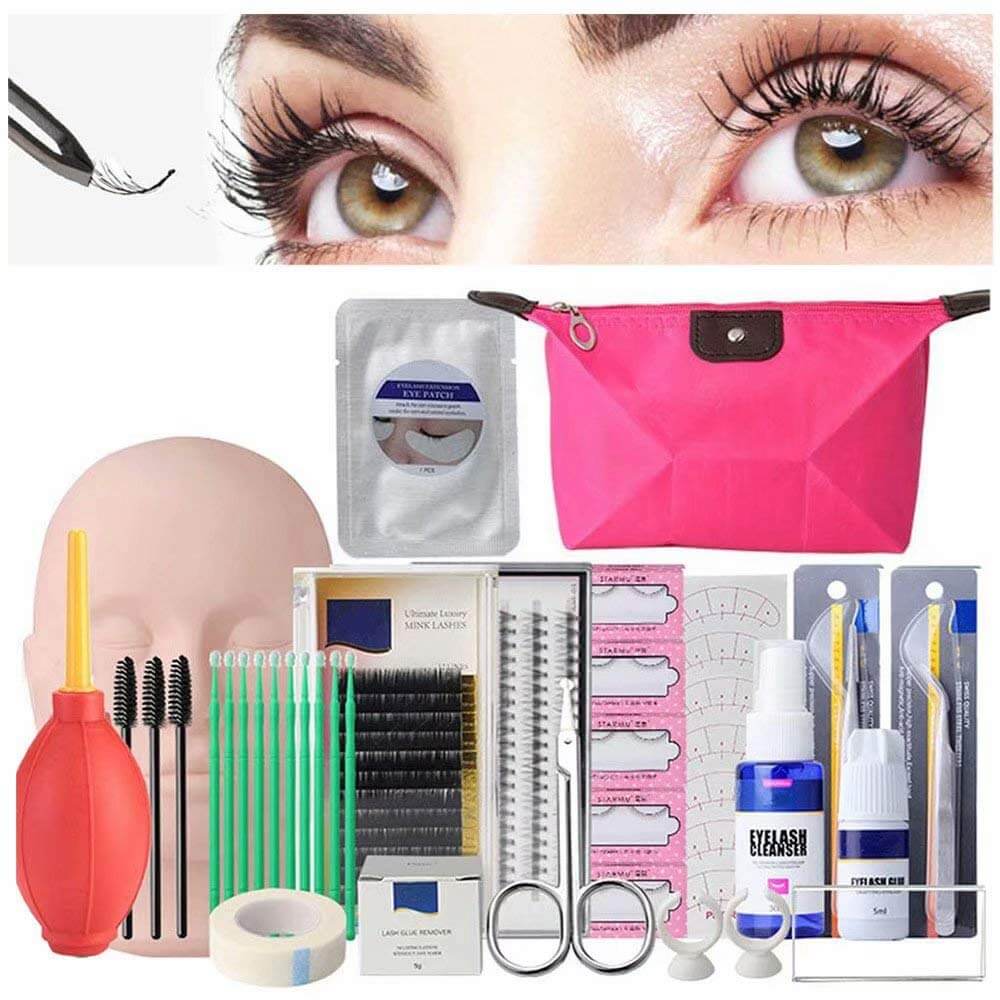 Kalolary 19PCS False Eyelashes Extension Practice Exercise Set
