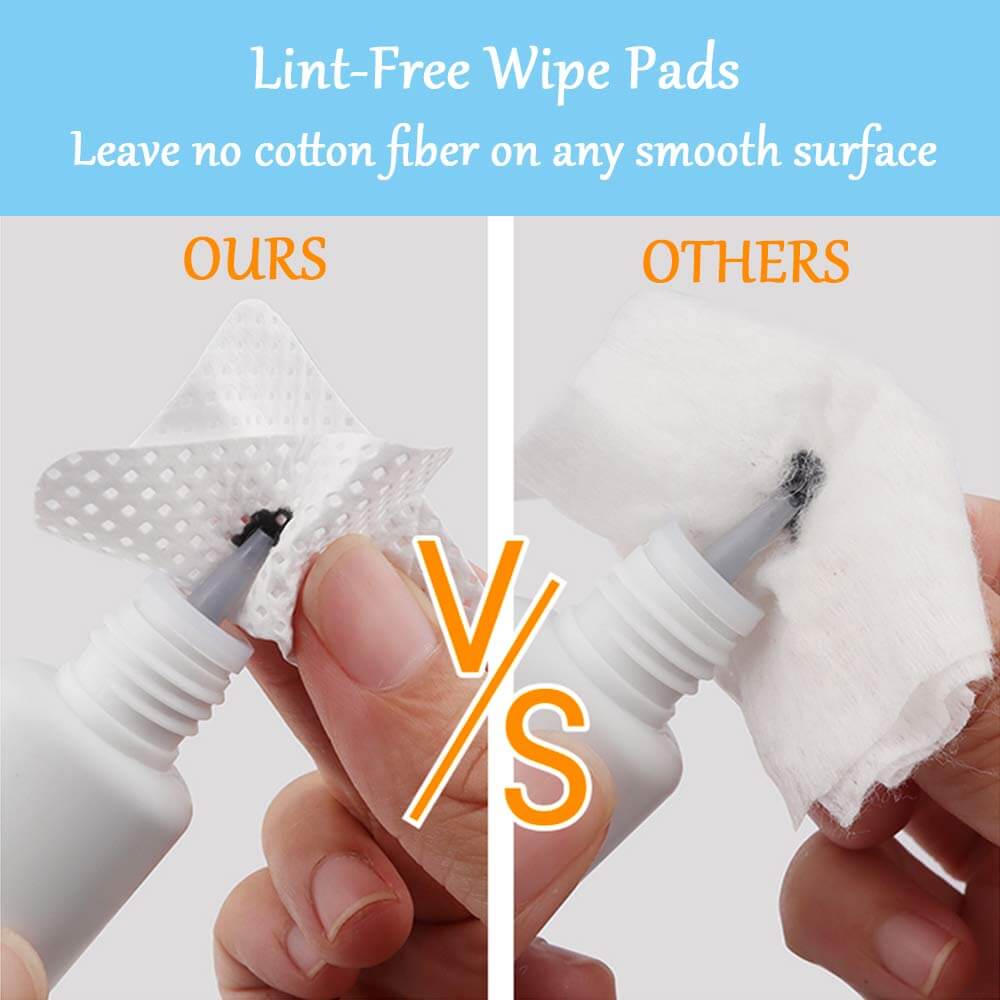 Kalolary Lint Free Eyelash Extension Glue Wipes Fabric Nail Wipes Cotton Pads