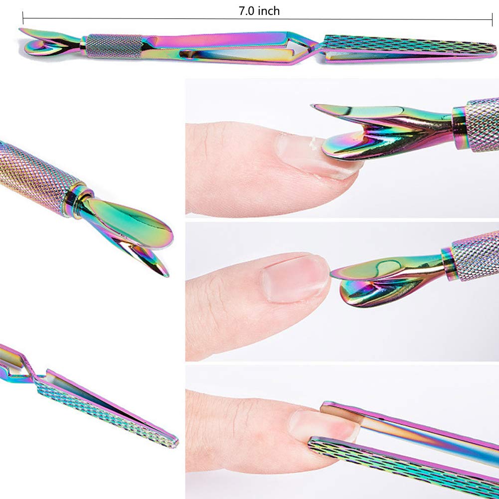 Kalolary Cuticle Cutter Pusher Stainless Steel Tweezers Tool