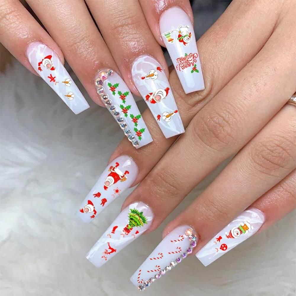 Kalolary Christmas Nail Art Stickers 12 Sheets