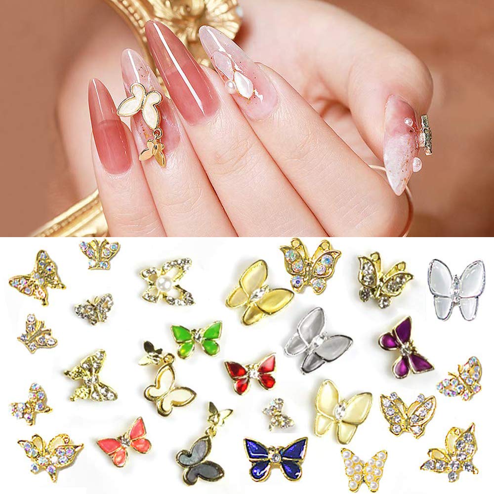 Kalolary 3D Mix Butterfly Nail Charms 25pcs