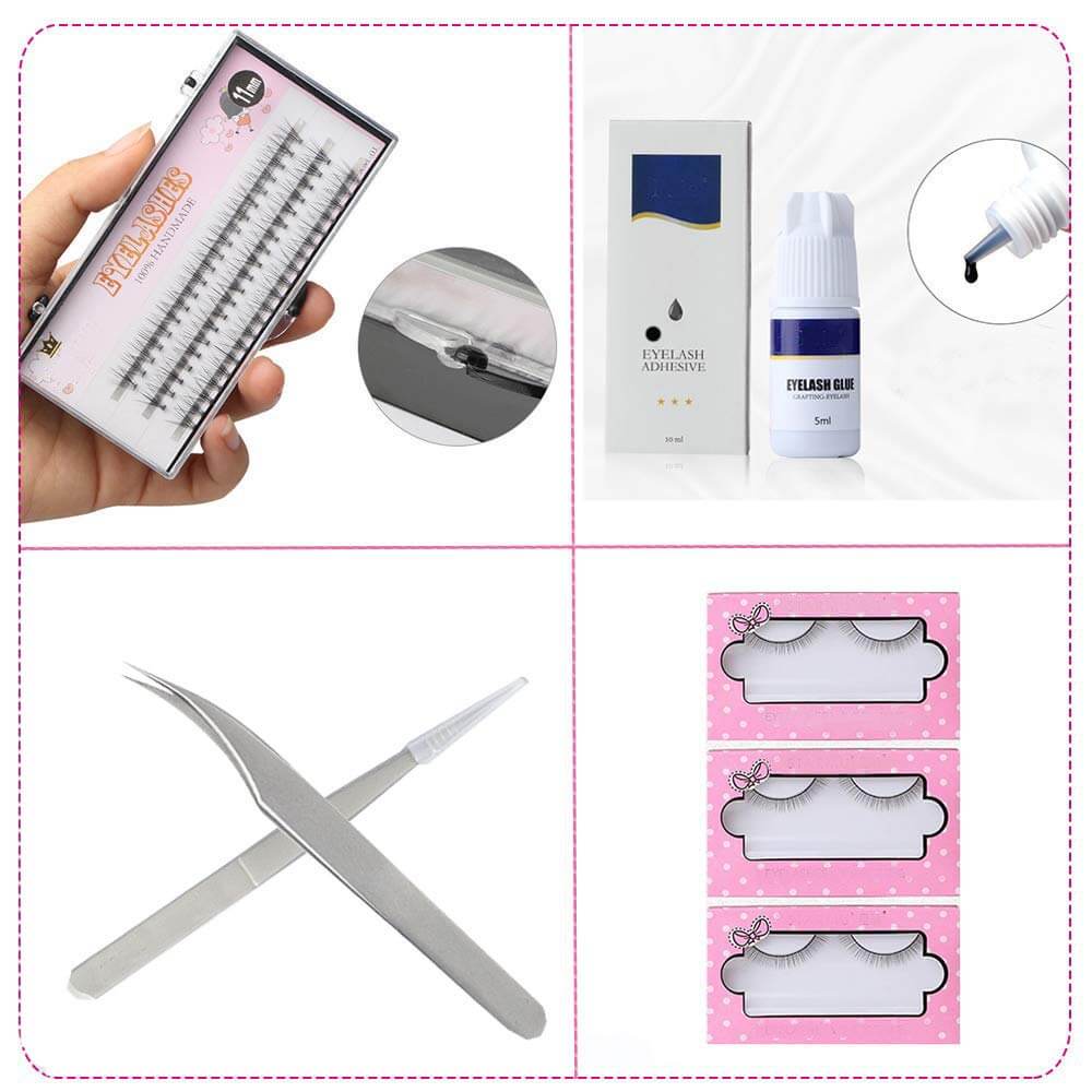 Kalolary 19PCS False Eyelashes Extension Practice Exercise Set