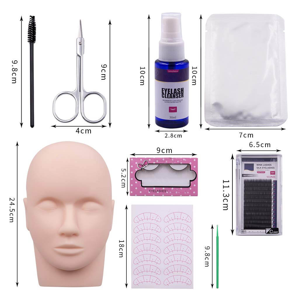 Kalolary 19PCS False Eyelashes Extension Practice Exercise Set