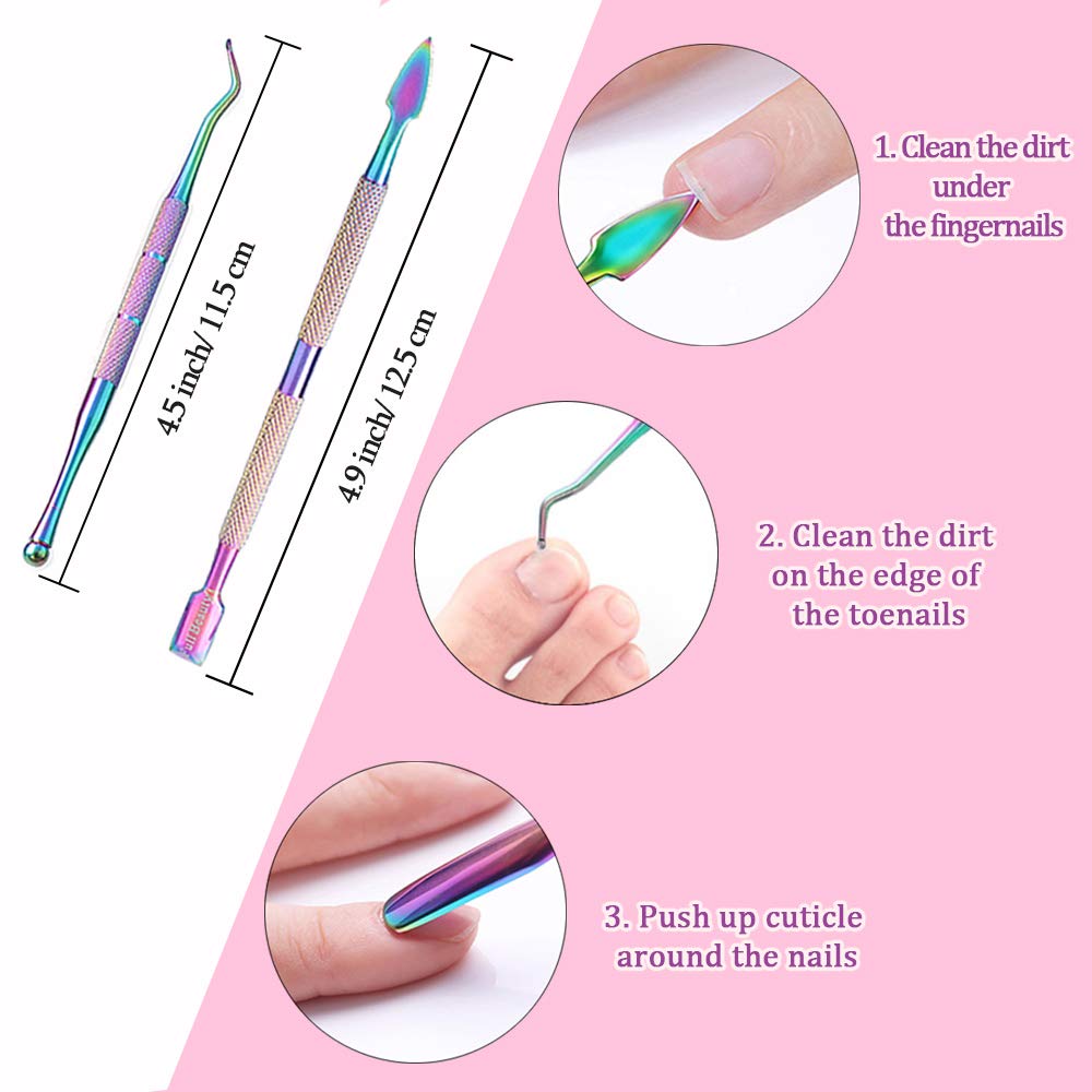 Kalolary 6 PCS Cuticle Pusher Remover Kit