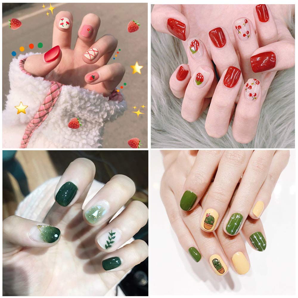 Kalolary Flower Fruit Nail Art Stickers Decals (12 Sheets)