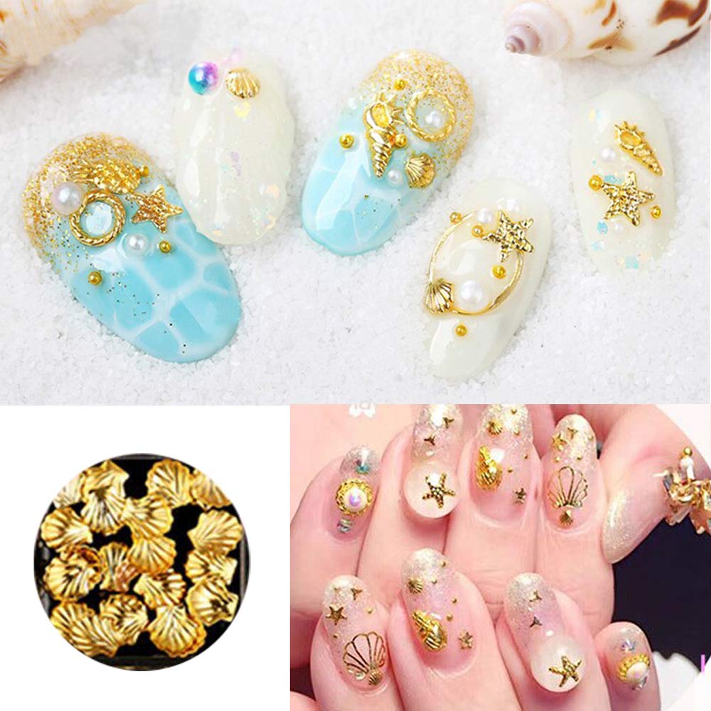 Kalolary 3 Boxes Gold Nail Art Rhinestones