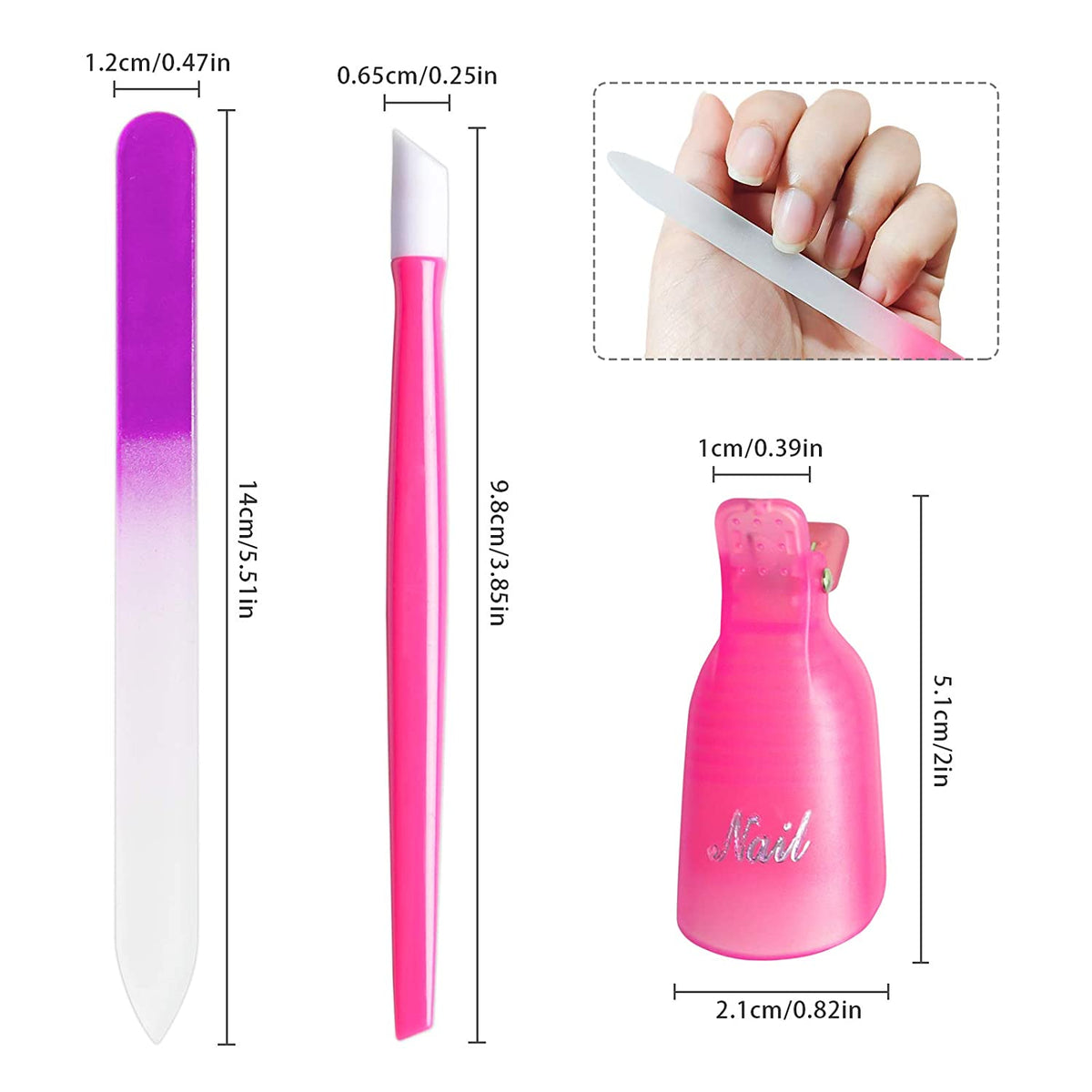 Kalolary Glass Nail Files 45 Pcs