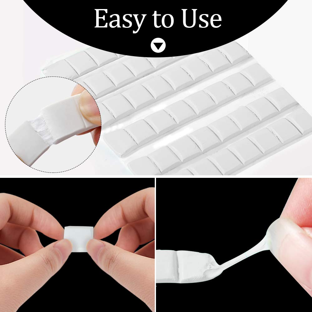 Kalolary 1 Set Nail Art Holder Practice Display Stand with 48Pcs White Reusable Adhesive Putty Clay