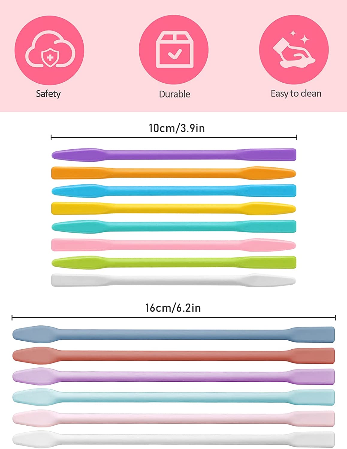 Kalolary 14PCS Silicone Stir Sticks for Mixing Paint Liquid Making Glitter Tumblers Craft Art (2 Sizes)