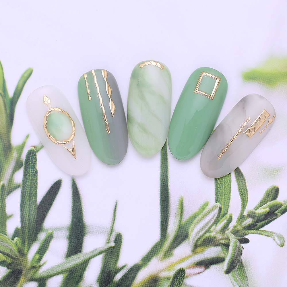 Kalolary 12 Sheets Gold Silver 3D Metallic Nail Stickers