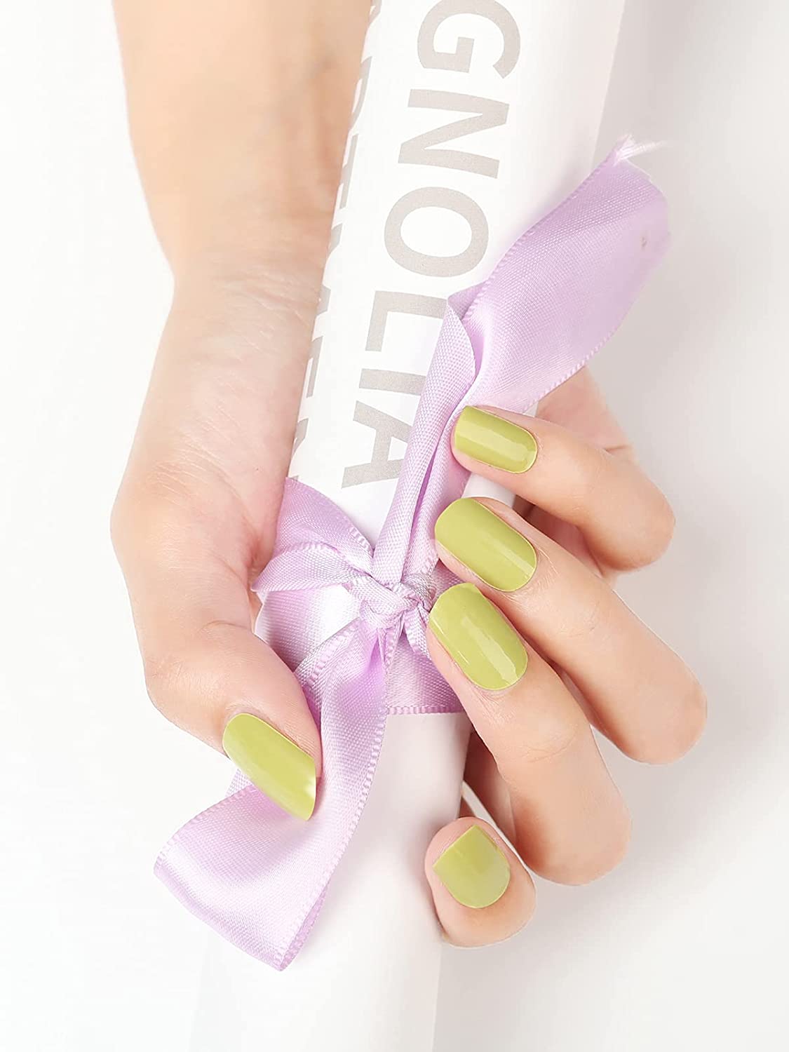 Kalolary Avocado Green Nail Gel Polish Strips 20 PCS