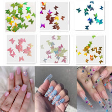 Load image into Gallery viewer, Kalolary 12 Color/Set 3D Butterfly Nail Glitter Sequins
