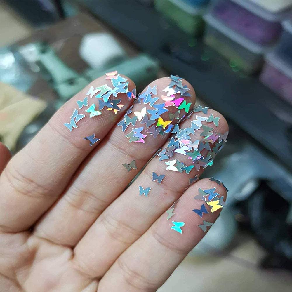 Kalolary 24 Color/Set 3D Butterfly Nail Glitter Sequins