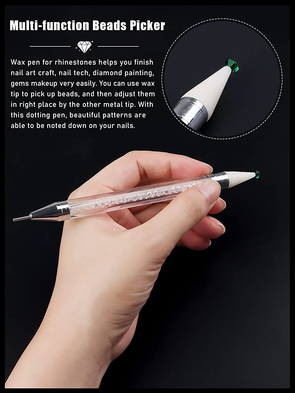 Kalolary Green Professional Nail Rhinestones Kit