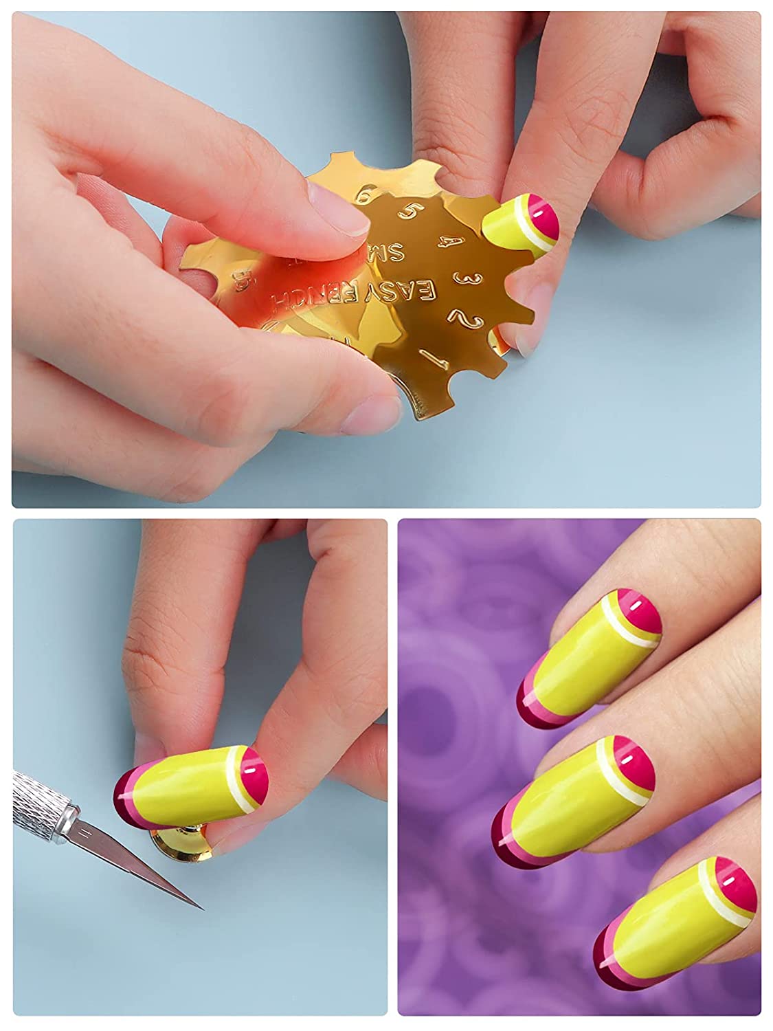 Kalolary 12 PCS French Nail Trimmer (Gold)